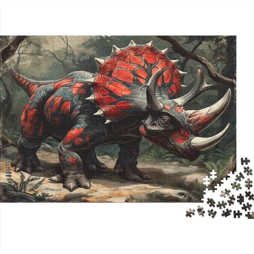 Dinosaurier Puzzle 1000-teilige Schwer Puzzle Spielzeug Pädagogisches Spiel Impossible Triceratops Herausforderungsspielzeug Für Erwachsene Und Kinder Ab 14 Jahren 1000pcs (75x50cm) von CCIZFMQ