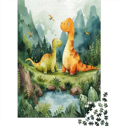 Dinosaurier Puzzles 1000 Teile Schwer Puzzle Spielzeug Pädagogisches Spiel Impossible Cartoon Style Herausforderung Spielzeug Für Erwachsene Kinder 1000pcs (75x50cm) von CCIZFMQ