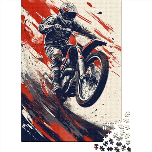 Dirt Bike Puzzle 1000 Teile Schwer Puzzle Spielzeug Lernspiel Impossible Motorradfahrer Herausforderung Spielzeug Für Erwachsene Und Kinder in Bewährter 1000pcs (75x50cm) von CCIZFMQ