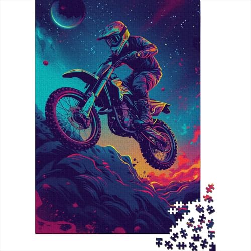 Dirt Bike Puzzles 1000 Teile Schwer Puzzle Spielzeug Pädagogisches Spiel Impossible Blumenmuster Herausforderungsspielzeug Für Erwachsene Kinder 1000pcs (75x50cm) von CCIZFMQ