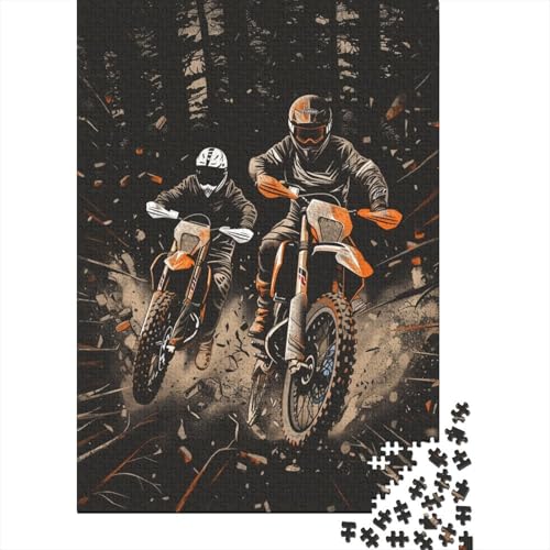 Dirt Bike Puzzles 1000 Teile Schwer Puzzle Spielzeug Pädagogisches Spiel Impossible Motorradfahrer Herausforderungsspielzeug Für Erwachsene Und Kinder in Bewährter 1000pcs (75x50cm) von CCIZFMQ
