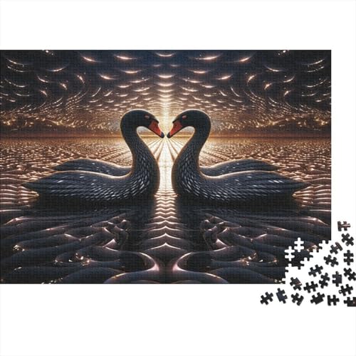 Double Schwans Puzzles 1000 Teile Schwer Puzzle Spielzeug Pädagogisches Spiel Impossible Herausforderung Spielzeug Für Erwachsene Und Kinder in Bewährter 1000pcs (75x50cm) von CCIZFMQ
