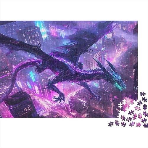 Drache Puzzle 1000 Teile Schwer Puzzle Spielzeug Pädagogisches Spiel Impossible Stadtbild Herausforderung Spielzeug Für Erwachsene Kinder 1000pcs (75x50cm) von CCIZFMQ