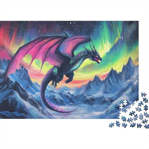 Drache Puzzle 1000-teilige Schwer Puzzle Spielzeug Lernspiel Impossible SchneebergAurora Herausforderung Spielzeug Für Erwachsene Und Kinder Ab 12 Jahren 1000pcs (75x50cm) von CCIZFMQ