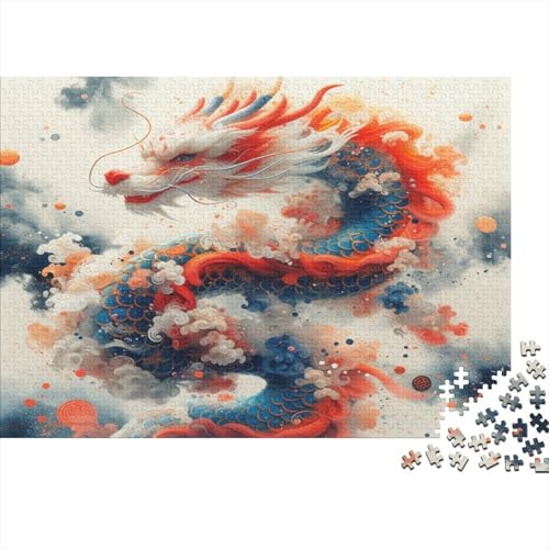Drache Puzzle 1000-teilige Schwer Puzzle Spielzeug Lernspiel Impossible Tuschemalerei Herausforderung Spielzeug Für Erwachsene Und Kinder in Bewährter 1000pcs (75x50cm) von CCIZFMQ