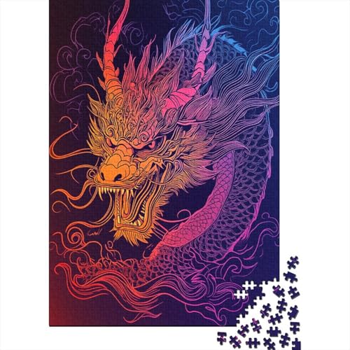 Drache Puzzles 1000 Teile Schwer Puzzle Spielzeug Lernspiel Impossible Fantasy Art Herausforderungsspielzeug Für Erwachsene Und Kinder Ab 14 Jahren 1000pcs (75x50cm) von CCIZFMQ