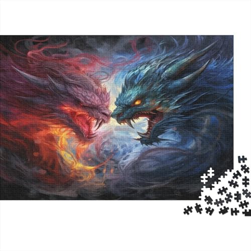 Drachen Puzzles 1000 Teile Schwer Puzzle Spielzeug Lernspiel Impossible Fantasy Flamme Herausforderung Spielzeug Für Erwachsene Und Kinder in Bewährter 1000pcs (75x50cm) von CCIZFMQ