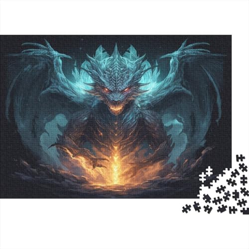 Drachen Puzzles 1000 Teile Schwer Puzzle Spielzeug Lernspiel Impossible Infernal Flammen Herausforderungsspielzeug Für Erwachsene Und Kinder in Bewährter 1000pcs (75x50cm) von CCIZFMQ