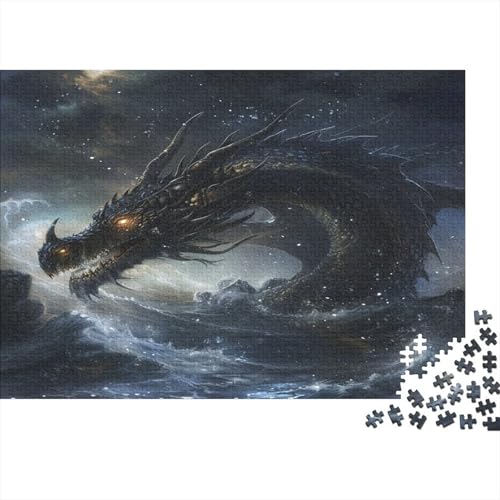 Drachen Puzzles 1000 Teile Schwer Puzzle Spielzeug Pädagogisches Spiel Impossible Sea Wave Herausforderung Spielzeug Für Erwachsene Und Kinder Ab 12 Jahren 1000pcs (75x50cm) von CCIZFMQ