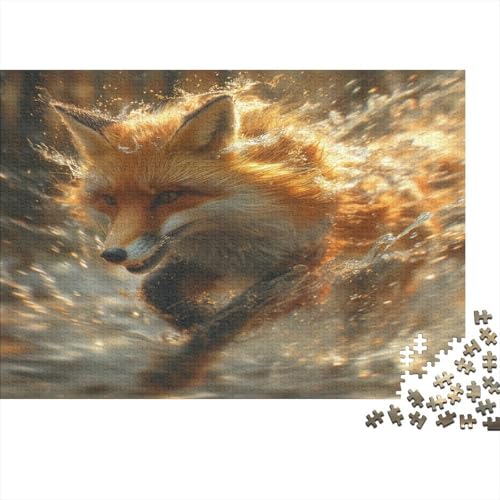 Dschungelfochs Puzzles 1000 Teile Schwer Puzzle Spielzeug Pädagogisches Spiel Impossible Fuchs im Wasser Herausforderung Spielzeug Für Erwachsene Kinder 1000pcs (75x50cm) von CCIZFMQ