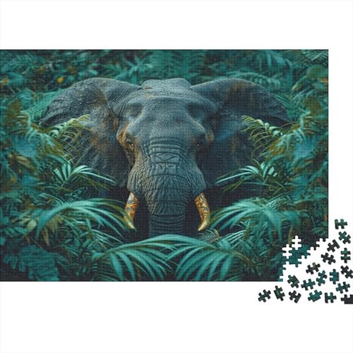Dschungeltiere Puzzle 1000 Teile Schwer Puzzle Spielzeug Pädagogisches Spiel Impossible Elefanten Herausforderungsspielzeug Für Erwachsene Und Kinder in Bewährter 1000pcs (75x50cm) von CCIZFMQ