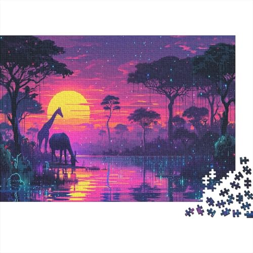 Dschungeltiere Puzzle 1000-teilige Schwer Puzzle Spielzeug Lernspiel Impossible Giraffe Antelope Herausforderungsspielzeug Für Erwachsene Und Kinder in Bewährter 1000pcs (75x50cm) von CCIZFMQ