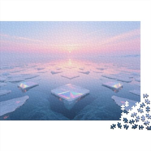 EIS Floe Puzzles 1000 Teile Schwer Puzzle Spielzeug Lernspiel Impossible Sonnenaufgang Herausforderung Spielzeug Für Erwachsene Kinder 1000pcs (75x50cm) von CCIZFMQ