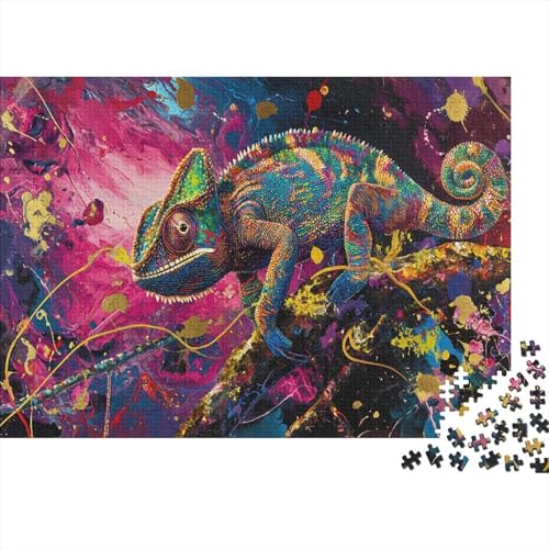 Echse Puzzles 1000 Teile Schwer Puzzle Spielzeug Lernspiel Impossible Abstract Art Herausforderung Spielzeug Für Erwachsene Und Kinder Ab 12 Jahren 1000pcs (75x50cm) von CCIZFMQ