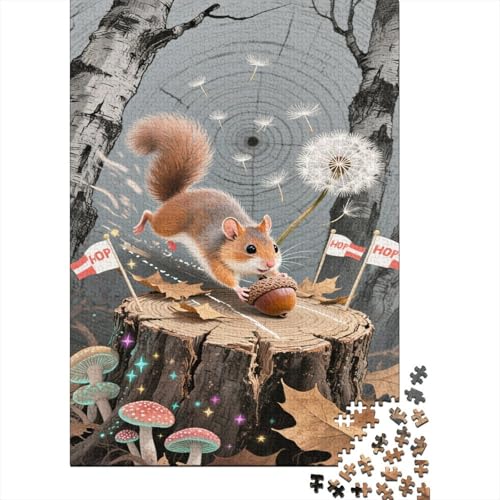 Eichhörnchen Puzzle 1000 Teile Schwer Puzzle Spielzeug Lernspiel Impossible Baumstumpf Herausforderung Spielzeug Für Erwachsene Und Kinder Ab 12 Jahren 1000pcs (75x50cm) von CCIZFMQ