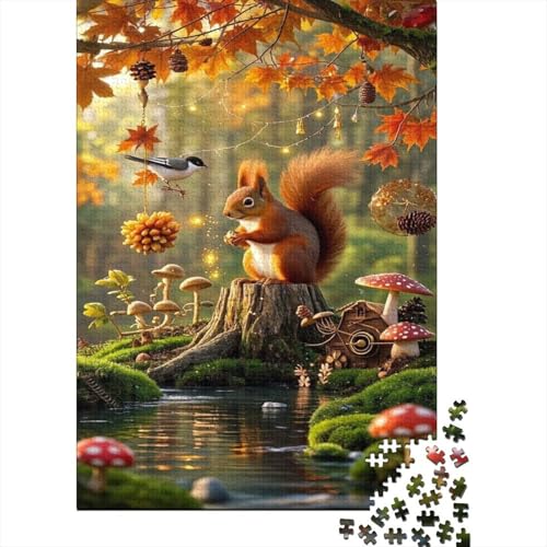 Eichhörnchen Puzzle 1000 Teile Schwer Puzzle Spielzeug Lernspiel Impossible Forest Herausforderungsspielzeug Für Erwachsene Und Kinder in Bewährter 1000pcs (75x50cm) von CCIZFMQ