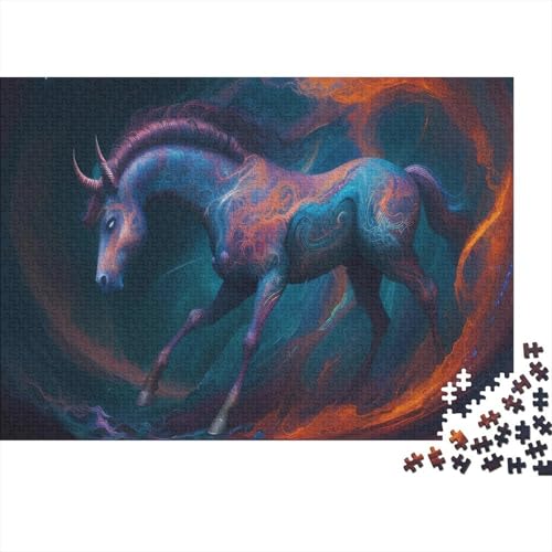 Einhorn Puzzle 1000 Teile Schwer Puzzle Spielzeug Lernspiel Impossible Kosmischer Nebel Herausforderung Spielzeug Für Erwachsene Und Kinder Ab 14 Jahren 1000pcs (75x50cm) von CCIZFMQ