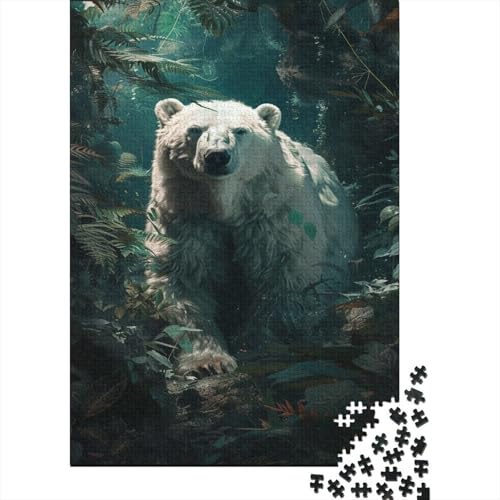 Eisbär Puzzle 1000-teilige Schwer Puzzle Spielzeug Pädagogisches Spiel Impossible Forest Herausforderungsspielzeug Für Erwachsene Und Kinder Ab 12 Jahren 1000pcs (75x50cm) von CCIZFMQ
