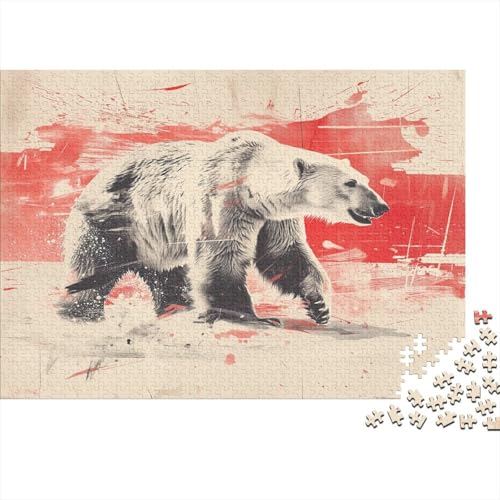 Eisbär Puzzles 1000 Teile Schwer Puzzle Spielzeug Pädagogisches Spiel Impossible Abstract Art Herausforderung Spielzeug Für Erwachsene Kinder 1000pcs (75x50cm) von CCIZFMQ