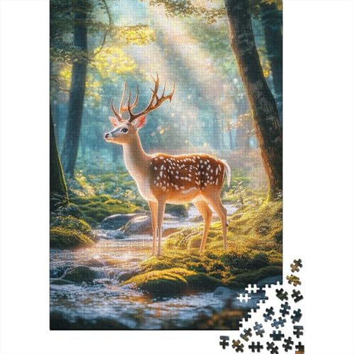 Elch Puzzles 1000 Teile Schwer Puzzle Spielzeug Pädagogisches Spiel Impossible Forest Herausforderungsspielzeug Für Erwachsene Kinder 1000pcs (75x50cm) von CCIZFMQ
