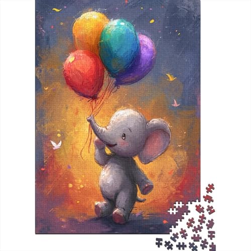 Elefant Puzzle 1000 Teile Schwer Puzzle Spielzeug Lernspiel Impossible Bunte Ballone Herausforderungsspielzeug Für Erwachsene Und Kinder in Bewährter 1000pcs (75x50cm) von CCIZFMQ