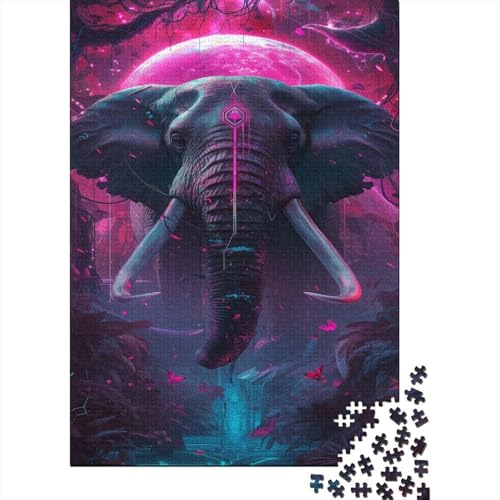 Elefant Puzzle 1000 Teile Schwer Puzzle Spielzeug Lernspiel Impossible Traumhafter Dschungel Herausforderungsspielzeug Für Erwachsene Und Kinder in Bewährter 1000pcs (75x50cm) von CCIZFMQ