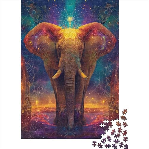 Elefant Puzzle 1000 Teile Schwer Puzzle Spielzeug Pädagogisches Spiel Impossible Cosmic Setting Herausforderungsspielzeug Für Erwachsene Und Kinder in Bewährter 1000pcs (75x50cm) von CCIZFMQ