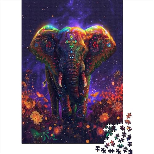 Elefant Puzzle 1000 Teile Schwer Puzzle Spielzeug Pädagogisches Spiel Impossible Psychedelic Art Herausforderungsspielzeug Für Erwachsene Und Kinder Ab 12 Jahren 1000pcs (75x50cm) von CCIZFMQ