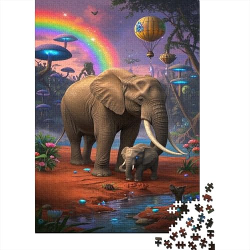 Elefant Puzzles 1000 Teile Schwer Puzzle Spielzeug Lernspiel Impossible Magical Elefant Herausforderungsspielzeug Für Erwachsene Und Kinder Ab 12 Jahren 1000pcs (75x50cm) von CCIZFMQ