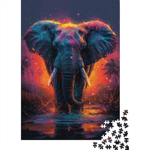 Elefant Puzzles 1000 Teile Schwer Puzzle Spielzeug Lernspiel Impossible Pflaumenblüte Herausforderung Spielzeug Für Erwachsene Und Kinder Ab 12 Jahren 1000pcs (75x50cm) von CCIZFMQ