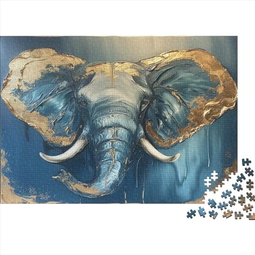 Elefant Puzzles 1000 Teile Schwer Puzzle Spielzeug Pädagogisches Spiel Impossible Abstract Art Herausforderung Spielzeug Für Erwachsene Und Kinder Ab 12 Jahren 1000pcs (75x50cm) von CCIZFMQ