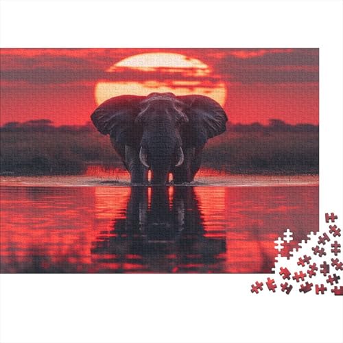 Elefant Puzzles 1000 Teile Schwer Puzzle Spielzeug Pädagogisches Spiel Impossible Flammenwiese Herausforderung Spielzeug Für Erwachsene Und Kinder Ab 12 Jahren 1000pcs (75x50cm) von CCIZFMQ