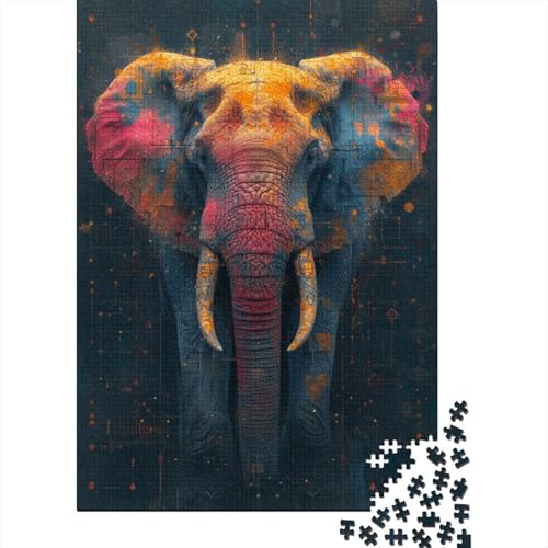 Elefant Puzzles 1000 Teile Schwer Puzzle Spielzeug Pädagogisches Spiel Impossible Rosenfeld Herausforderungsspielzeug Für Erwachsene Und Kinder in Bewährter 1000pcs (75x50cm) von CCIZFMQ