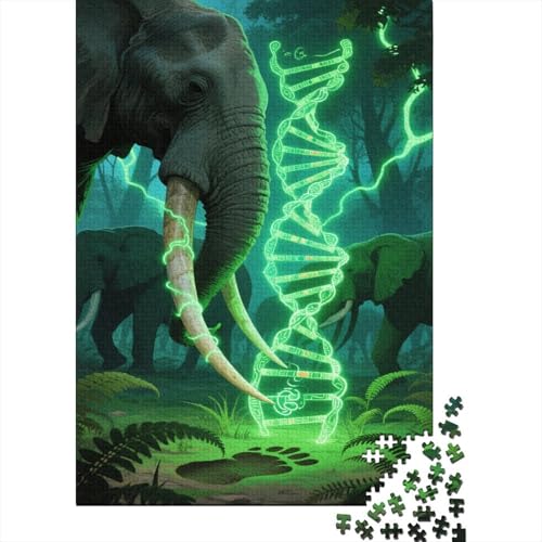 Elefant Puzzles 1000-teilige Schwer Puzzle Spielzeug Lernspiel Impossible Forest Helix Herausforderungsspielzeug Für Erwachsene Kinder 1000pcs (75x50cm) von CCIZFMQ
