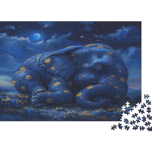 Elefanten Puzzle 1000 Teile Schwer Puzzle Spielzeug Lernspiel Impossible Moonlit Night Herausforderung Spielzeug Für Erwachsene Und Kinder Ab 12 Jahren 1000pcs (75x50cm) von CCIZFMQ