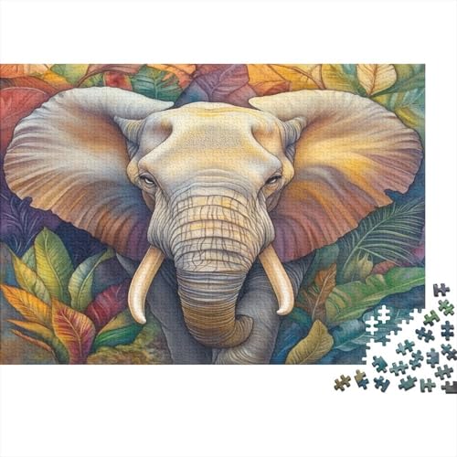 Elefanten Puzzles 1000 Teile Schwer Puzzle Spielzeug Pädagogisches Spiel Impossible Bunte Kunst Herausforderungsspielzeug Für Erwachsene Und Kinder Ab 12 Jahren 1000pcs (75x50cm) von CCIZFMQ