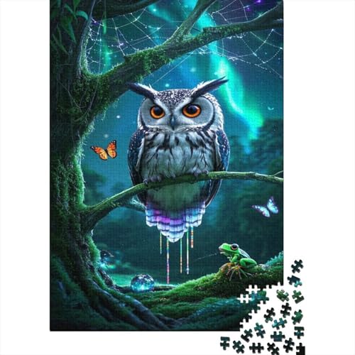 Eule Puzzle 1000 Teile Schwer Puzzle Spielzeug Lernspiel Impossible Forest Night Herausforderungsspielzeug Für Erwachsene Und Kinder Ab 14 Jahren 1000pcs (75x50cm) von CCIZFMQ