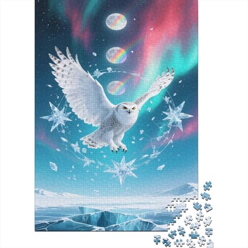 Eule Puzzle 1000-teilige Schwer Puzzle Spielzeug Lernspiel Impossible Nordlichter Herausforderung Spielzeug Für Erwachsene Kinder 1000pcs (75x50cm) von CCIZFMQ