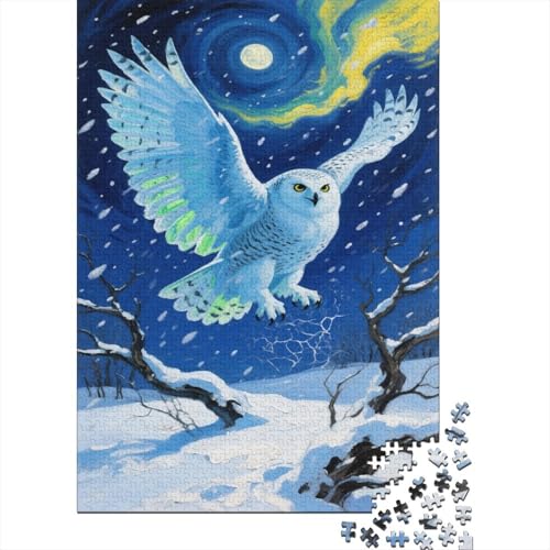 Eule Puzzle 1000-teilige Schwer Puzzle Spielzeug Lernspiel Impossible Snow Berg Herausforderungsspielzeug Für Erwachsene Und Kinder in Bewährter 1000pcs (75x50cm) von CCIZFMQ