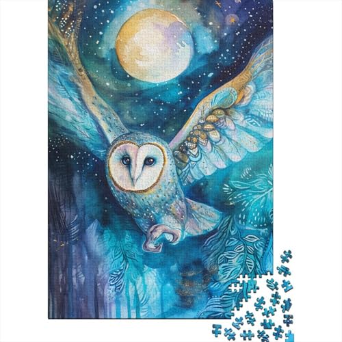 Eule Puzzle 1000-teilige Schwer Puzzle Spielzeug Lernspiel Impossible Traumsternenhimmel Herausforderung Spielzeug Für Erwachsene Und Kinder in Bewährter 1000pcs (75x50cm) von CCIZFMQ