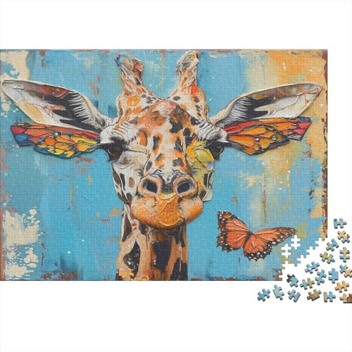 Farbige Giraffe Puzzle 1000-teilige Schwer Puzzle Spielzeug Lernspiel Impossible Farbe Kunst Herausforderung Spielzeug Für Erwachsene Und Kinder in Bewährter 1000pcs (75x50cm) von CCIZFMQ
