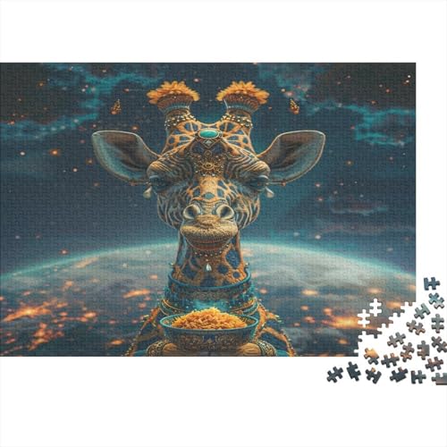 Farbige Giraffe Puzzles 1000 Teile Schwer Puzzle Spielzeug Lernspiel Impossible Kosmischer Raum Herausforderungsspielzeug Für Erwachsene Kinder 1000pcs (75x50cm) von CCIZFMQ