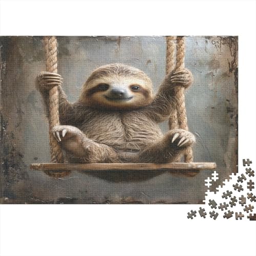 Faultier Puzzle 1000 Teile Schwer Puzzle Spielzeug Lernspiel Impossible Swings Herausforderung Spielzeug Für Erwachsene Kinder 1000pcs (75x50cm) von CCIZFMQ