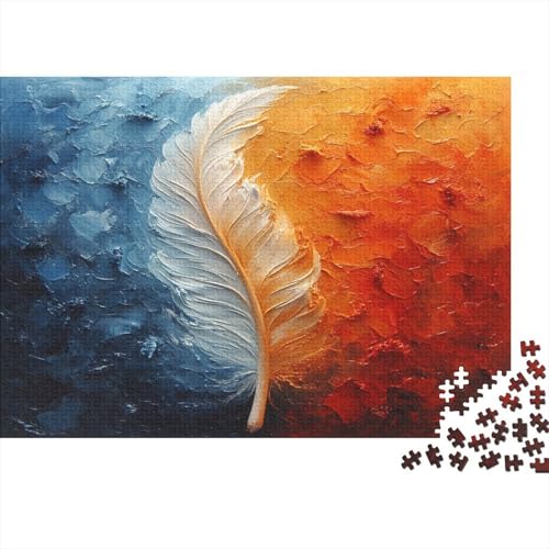 Feder Puzzles 1000 Teile Schwer Puzzle Spielzeug Pädagogisches Spiel Impossible Bifarbige Kunst Herausforderungsspielzeug Für Erwachsene Kinder 1000pcs (75x50cm) von CCIZFMQ