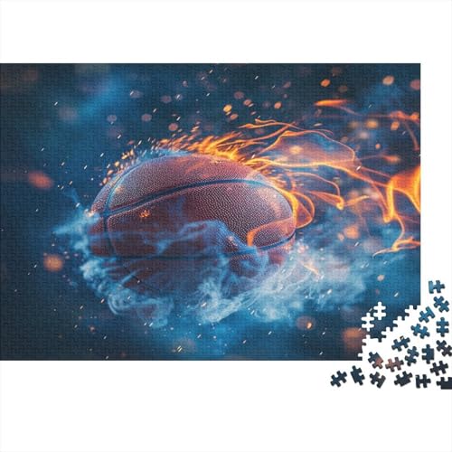 Feuer und EIS Basketball Puzzle 1000 Teile Schwer Puzzle Spielzeug Pädagogisches Spiel Impossible Herausforderungsspielzeug Für Erwachsene Und Kinder Ab 12 Jahren 1000pcs (75x50cm) von CCIZFMQ