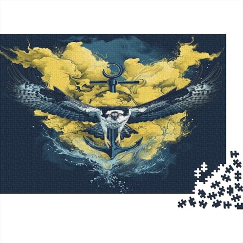 Fliegender Adler Puzzles 1000 Teile Schwer Puzzle Spielzeug Lernspiel Impossible Anker Emblem Herausforderung Spielzeug Für Erwachsene Und Kinder in Bewährter 1000pcs (75x50cm) von CCIZFMQ