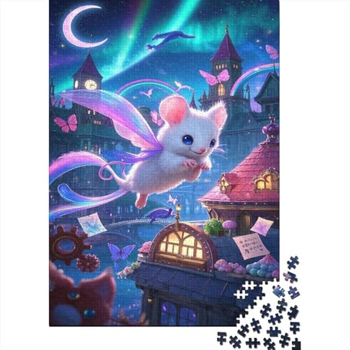 Fliegendes Eichhörnchen Puzzle 1000-teilige Schwer Puzzle Spielzeug Lernspiel Impossible Traumhafter Cartoon Herausforderungsspielzeug Für Erwachsene Und Kinder in Bewährter 1000pcs (75x50cm) von CCIZFMQ