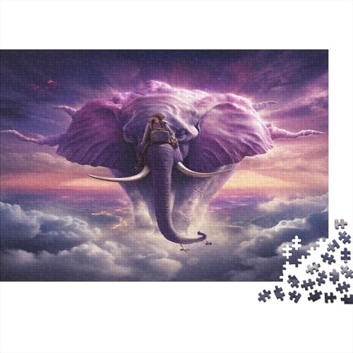 Flying Elefanten Puzzles 1000 Teile Schwer Puzzle Spielzeug Pädagogisches Spiel Impossible Die Cloud Herausforderungsspielzeug Für Erwachsene Und Kinder Ab 14 Jahren 1000pcs (75x50cm) von CCIZFMQ