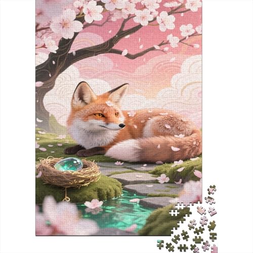 Fox Puzzles 1000-teilige Schwer Puzzle Spielzeug Lernspiel Impossible Kirschblüten Herausforderungsspielzeug Für Erwachsene Kinder 1000pcs (75x50cm) von CCIZFMQ