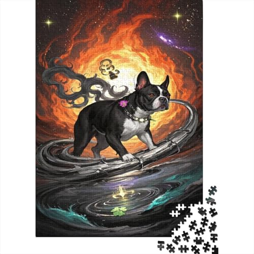 Französische Bulldogges Puzzles 1000 Teile Schwer Puzzle Spielzeug Lernspiel Impossible Kosmische Flamme Herausforderungsspielzeug Für Erwachsene Und Kinder Ab 14 Jahren 1000pcs (75x50cm) von CCIZFMQ